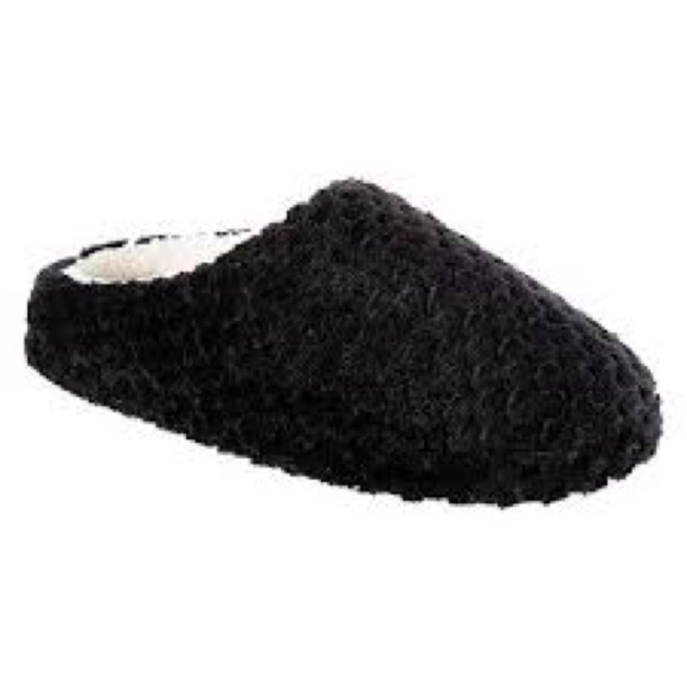 NEW Black isotoner Women's Faux Fur Slippers